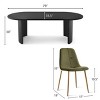 Modern 7-Piece Dining Set for 6,Black Wood Oval Dining Table with Linen Dining Chairs with Metal Legs for Dining Room,Kitchen Furniture-Tanpinhause - 3 of 4
