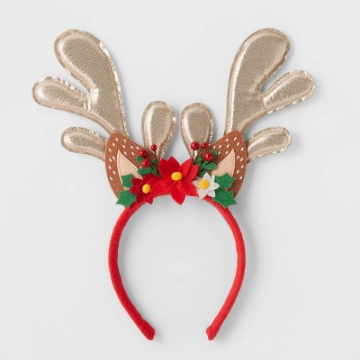 Reindeer Antler Headband with Holly - Wondershop™