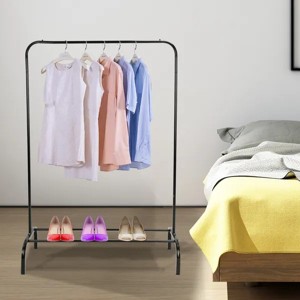 Racxily 33lbs Loading Garment Racks Freestanding Clothing Racks,  Clothes Rack Stands Organizer with Bottom Shelf for Dormitory Home - 1 of 4
