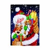 Evergreen Santa, Reindeer and Puppy Suede Garden Flag 12 x 18 Inches Indoor Outdoor Decor - 2 of 4