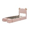 KTMBDW Twin/FUll Upholstered Bed Frame, Cute Girls Bed Princess Platform Bed Frame, Wooden Slats Support, No Box Spring Needed, Pink - 4 of 4