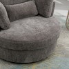 Hrinhom 42" W Oversized Barrel Chair,Modern Chenille Swivel Sofa Chair with Metal Base - 3 of 4