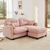 DOMETOUR Cloud Sectional L-Shaped Couch With Ottoman,Soft Chenille Fabric,Tufted Cushion Backrest Design for Bedrooms Living Rooms - 3 of 4