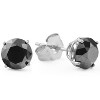 Pompeii3 2 1/2ct Black Diamond Studs Womens Earrings 14K White Gold - 2 of 4