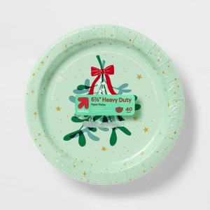 Holiday Disposable Plates - Holly - 7" - 40ct - up&up™ - 1 of 3