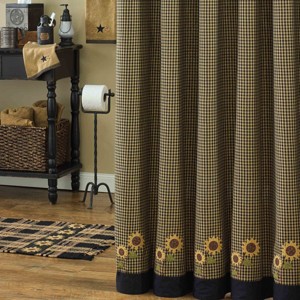 Park Designs Sunflower Check Shower Curtain 72" - 1 of 4