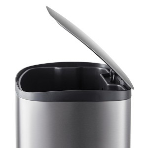 13 Gallon (50L) Step-On Trash Can with Soft-Close Lid and Hands-Free Foot Pedal Brushed Stainless Steel Fingerprint-Resistant Garbage Bin - 1 of 4