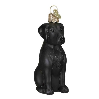 Handcrafted Black Labrador Glass Christmas Ornament