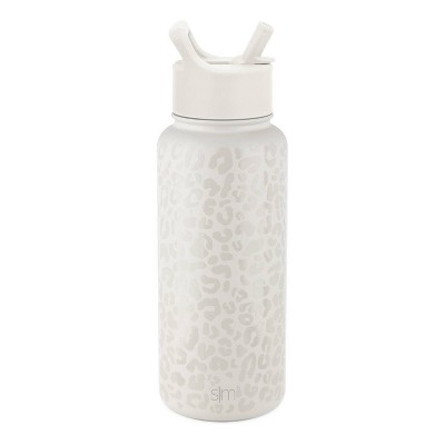 Simple Modern Summit 32oz Stainless Steel Water Bottle With Straw Lid Cream  Leopard : Target