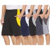 Mens Moisture Wicking Athletic Basketball & Gym Workout Shorts with Pockets Multipack, Up to 3XL, Pack of 5 - 2 of 4