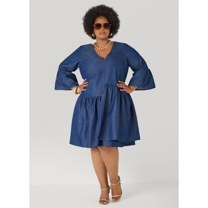 plus size babydoll dress PLUS SIZE FLORAL BABYDOLL DRESS IN TEAL  Winslow Collection