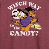 Women's - Garfield - Witch Way To The Candy Lightweight French Terry Wide Neck Long Sleeve Shirt - 2 of 4