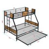 Kumasinova Modern Twin Over Full Bunk Bed, Sturdy Metal Bed Frame with 2 Side Ladder and Full-Length Guardrail, Large Under-Bed Storage - 2 of 4