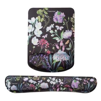 Insten Floral Mouse Pad With Wrist Support And Keyboard Wrist Rest