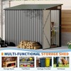 Metal Outdoor Storage Shed, Garden Tool Metal StorageHouse,Lean to Garden Shed Utility ToolShed with Lockable Door and  Air Vents - 4 of 4