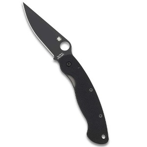 Spyderco Military Model Folding Pocket Knife with 4" Black CPM S30V Steel Blade | Fully Accessible 14MM Round Hole for Swift One-Handed Opening, Black - 1 of 4