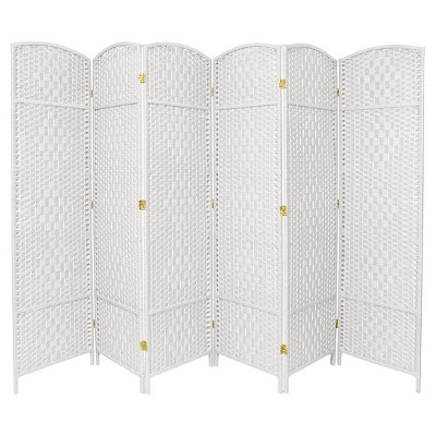 7 ft. Tall Diamond Weave Room Divider - White (6 Panels)