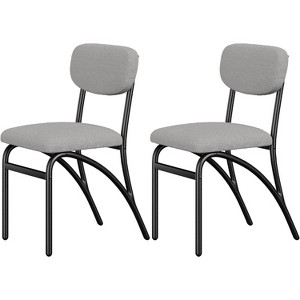 TackView Boucle Upholstered Mid Century Kitchen Chairs Farmhouse Kitchen Dining Chairs with Black Metal Legs - 1 of 4