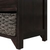 Okak Storage Ottoman Bench with Soft Removable Cushion Storage Footrest Stool Shoe Bench with Removable Basket & 2 Drawers for Entryway, Espresso - 4 of 4
