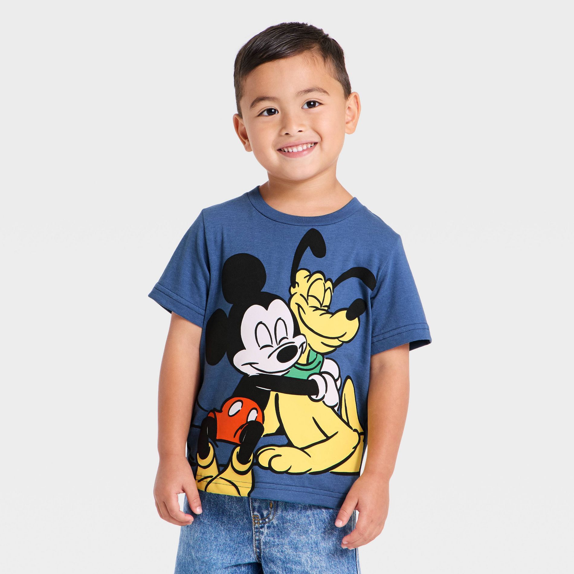 Toddler Boys' Disney Mickey Mouse and Pluto Short Sleeve T-Shirt - Blue