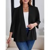 Clearlove Womens Plus Size Cardigan Casual 3/4 Sleeve Waffle Knit Duster Open Front Tops - 3 of 4