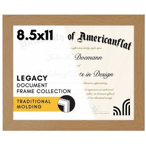 Americanflat 8.5x11 Diploma Frame with Shatter-Resistant Glass - Document Frame with Engineered Wood - Legacy Collection - Dark Oak - 1 of 4
