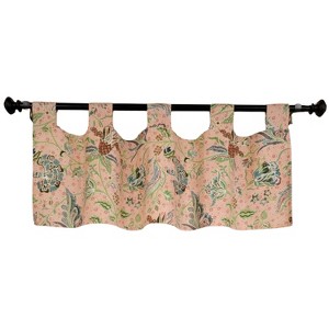 RLF Home 4" Top Tab High Quality Fabric Every Tab Valance for Windows 50" x 16" Rose - 1 of 4