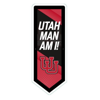 Evergreen Ultra-Thin Glazelight LED Wall Decor, Pennant, University of Utah- 9 x 23 Inches Made In USA