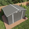 PAGED 10x8 FT Large Outdoor Storage Shed with Lockable Door and Air Vent,Metal Clear Window Garden Shed for Bicycles,Tools,Lawnmowers,Gray - 3 of 4