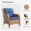 Buenhomino Outdoor Patio Couch Wicker Sofa Loveseat- 2 Seater Rattan Sofa for Outside Patio Garden with Deep Seating and Olefin Cushions - 4 of 4