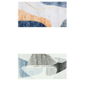 Unique Bargains Durable Non-Slip Machine Washable Boho Geometry Kitchen Floor Mats - 1 of 4