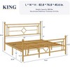 Allewie Metal Platform Bed Frame with Victorian Vintage Headboard and Footboard/Mattress Foundation/Under Bed Storage/No Box Spring Needed/Noise-Free/Easy Assembly - 2 of 4