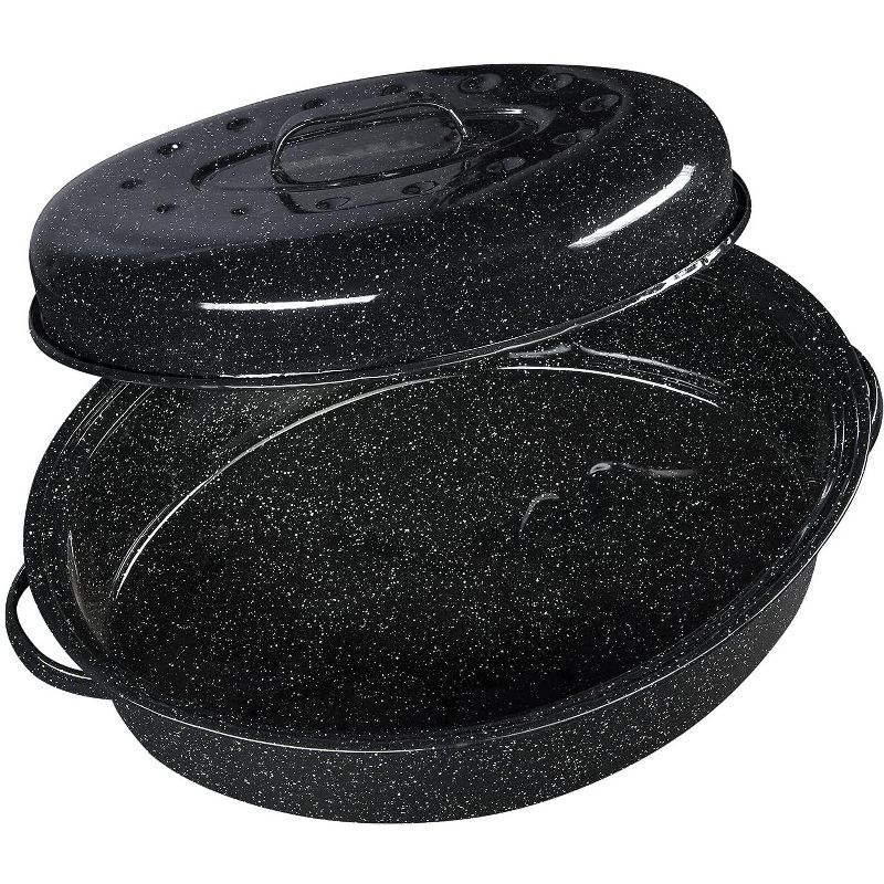 Granite Ware 18-Inch Covered Oval Roaster, Black, 2 of 5