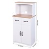 LIVAREEmlen Wooden Kitchen Baker's Racks White Pantry Storage Microwave Cabinet with Storage Drawer - 3 of 4
