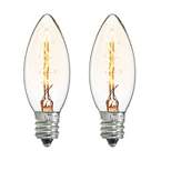 Darice Pack of 2 Cleveland Vintage Lighting Edison Style E12S Base Candelabra Bulbs