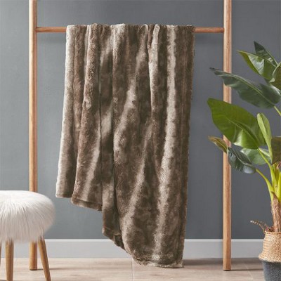 Sapphtopaz Oversized Faux Fur Throw Blanket, 60" x 70" Reversible Faux Mink Luxury Decorative Blanket, Throw Blanket for Couch, Fleece Blankets