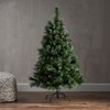 INFURNIC Artificial Trees 4.5FT Glitter Bristle Mixed Hinged Christmas Tree with Red Berries and Pine Cones for Holiday Decor, Green, 36"*36"*54" - 3 of 4