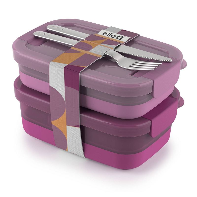 Ello 2pk Plastic Lunch Stack Food Storage Container, 1 of 4
