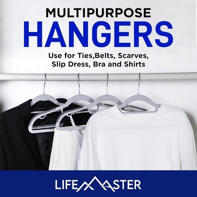 Gray Heavy Duty Plastic Non-Slip Clothes Hanger Set - 30 Pieces