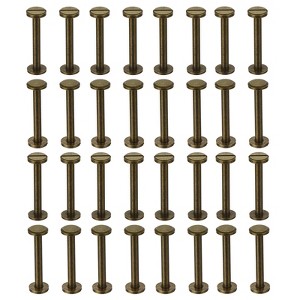 Unique Bargains Brass Rust-proof Durable Leather Belt Scrapbook Binding Chicago Screws 25 Sets - 1 of 4