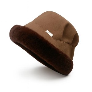 Anna-Kaci Women's Plush Trim Bucket Hat Soft Foldable Design - 1 of 3