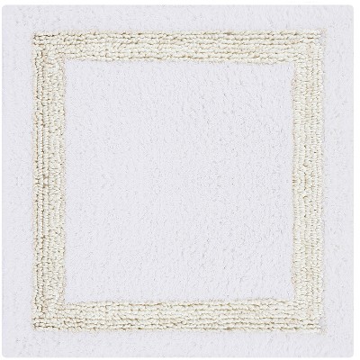 White and Ivory Cotton Tufted Reversible Bath Rug Set