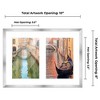 PosterPalooza | Stainless Steel Silver Wood Finish Collage Frame - White Mat, 20 Frame Sizes, UV Acrylic - 2 of 4