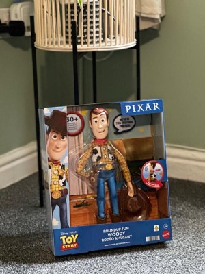 Mattel Disney Pixar Toy Story Roundup Fun Woody Large Talking Posable  Figure, 12 Inches Tall with 20 Phrases Authentic Detail, Fabric Plush &  Plastic