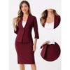 Allegra K Women's Office Work Collarless Blazer Pencil Skirt Business Suit Set 2 Pcs - 2 of 4