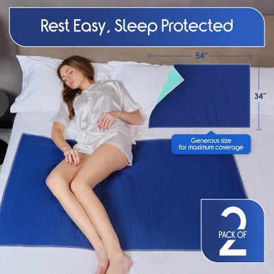 Inspire Waterproof Mattress Protector, Dark Colored to Hide Stains, Extra Large 34 x 54 – Quilted, Bed Pad for Incontinence Washable 2 Pack