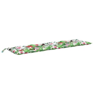 vidaXL Garden Bench Cushion Multicolor- Large Polyester Bench Pad with Bird, Leaves, and Flowers Pattern - Ideal for Outdoor/Indoor Use - 1 of 4