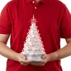 Casafield Hand Painted Ceramic Christmas Tree, 12-Inch Pre-Lit Tree with 100 Multi Color Lights and 2 Star Toppers - 3 of 4