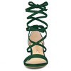 Allegra K Women's Solid Open Toe Lace Up Padded Insole Mid Chunky Heeled Sandals - 2 of 4