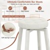Tangkula Set of 4 Swivel Bar Stools 30" Bar Height Upholstered Seats Rubber Wood Frame Beige - 2 of 4